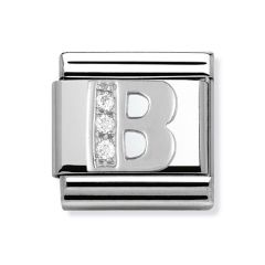 Nomination Composable Classic Silver Letter B Zirconia Charm