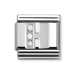 Nomination Composable Classic Silver Letter H Zirconia Charm