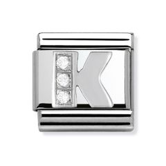 Nomination Composable Classic Silver Letter K Zirconia Charm