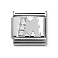 Nomination Composable Classic Silver Letter M Zirconia Charm