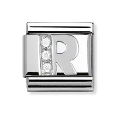 Nomination Composable Classic Silver Letter R Zirconia Charm