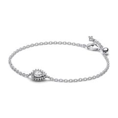 Pandora Timeless Sparkling Pear Halo Silver Chain Bracelet