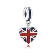 Pandora Great Britain Heart Flag Pendant Charm
