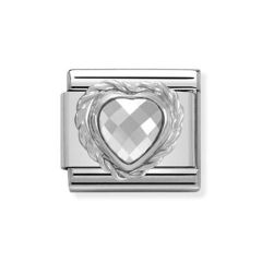 Nomination Heart Silver, Steel & Zirconia Composable Classic Charm