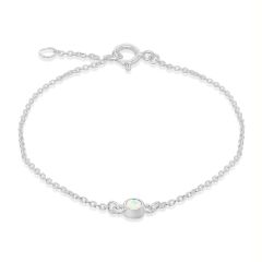 Sterling Silver & Opal October Birthstone Bracelet