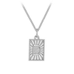Sunray Letter D Sterling Silver Pendant Necklace