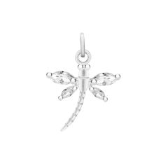 Sterling Silver Sparkling Dragonfly Pendant Necklace