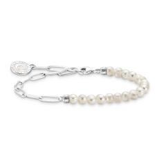 Thomas Sabo Charmista White Pearls Silver Link Charm Bracelet