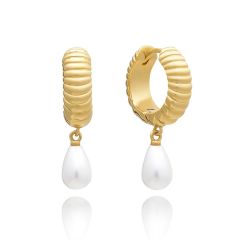 Rachel Jackson Ocean Pearl Gold Hoop Earrings