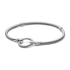 Pandora Moments O Closure Silver Snake Chain Bracelet