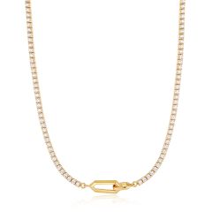 Ania Haie Sparkle Gold-Plated Interlock Tennis Necklace