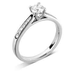 Luxe 'Arch' Round-Brilliant Diamond Channel Shoulder-Set Engagement Ring 