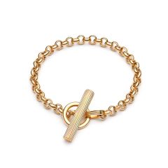 Rachel Jackson Chunky Gold T-Bar Bracelet
