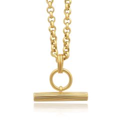 Rachel Jackson Chunky Gold T-Bar Necklace