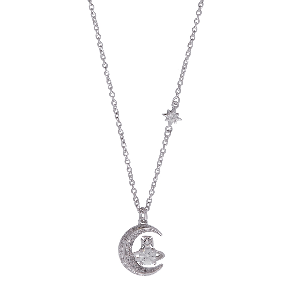 Vivienne Westwood Dorina Moon Silver-Tone Necklace