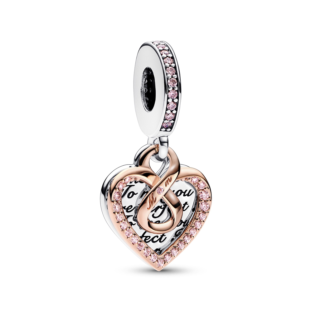 Pandora Moments Perfect Infinity Heart Double Dangle Charm