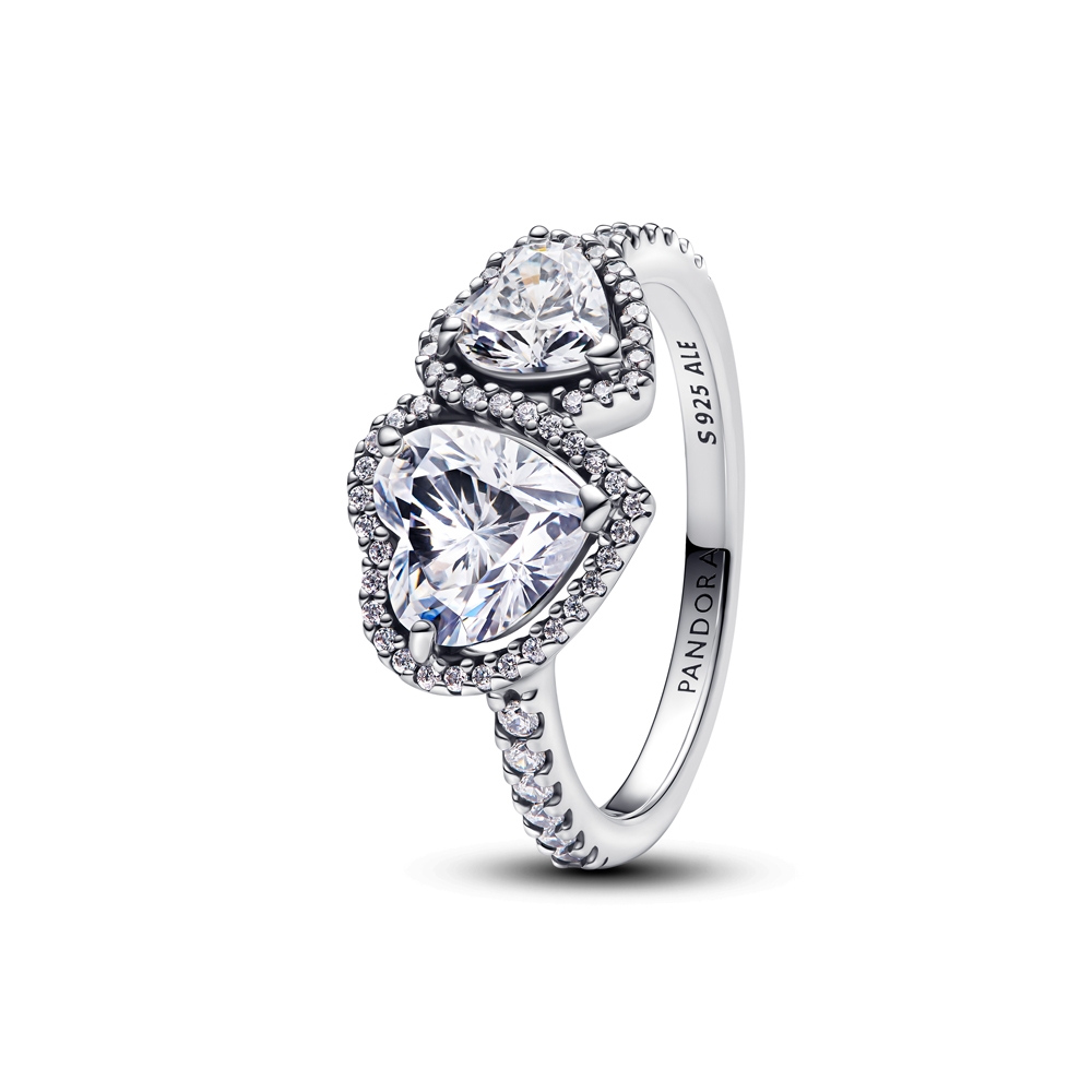 Pandora Timeless Sparkling Halo Hearts Sterling Silver Ring - 1 Pandora Timeless Sparkling Halo Hearts Sterling Silver Ring - 1
