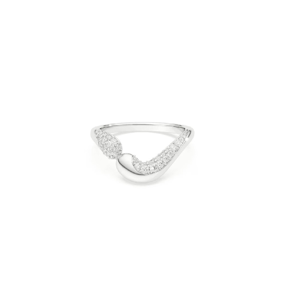Swarovski Classica Round-Cut Sterling Silver Small Open Ring - 1 Swarovski Classica Round-Cut Sterling Silver Small Open Ring - 1