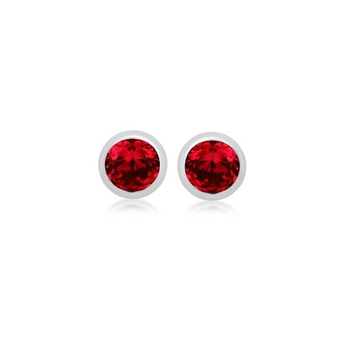 Sterling silver earrings with red gemstones