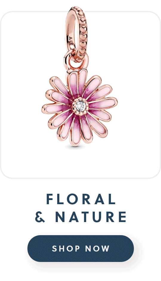 A pink pandora flower charm with floral and nature shop now