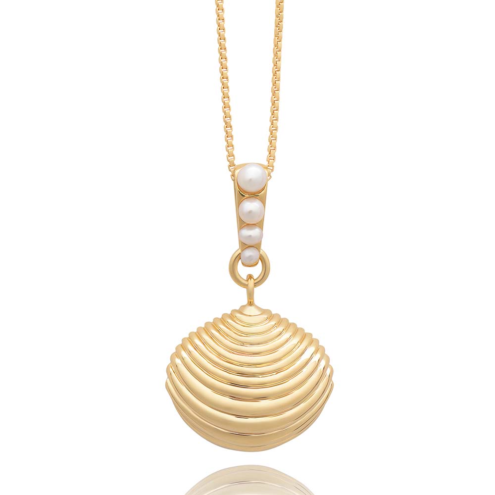 Rachel Jackson Treasured Shell Gold Pendant Necklace