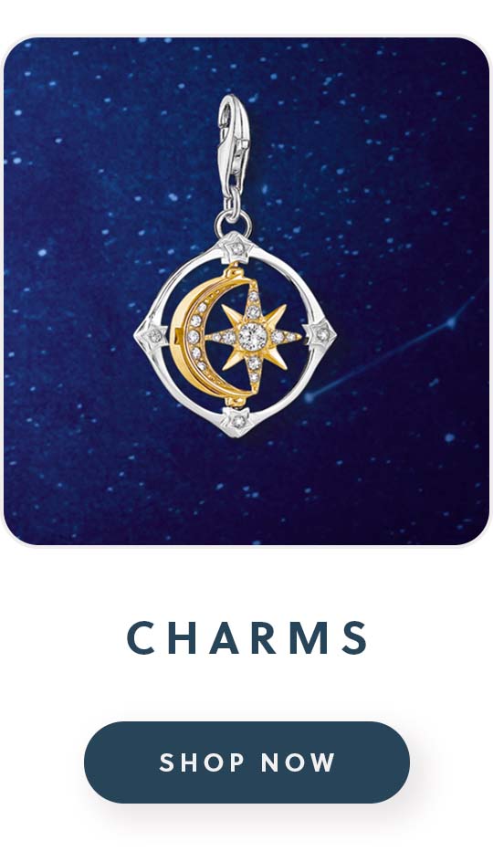 A Thomas Sabo moon and star charm with text charms shop now
